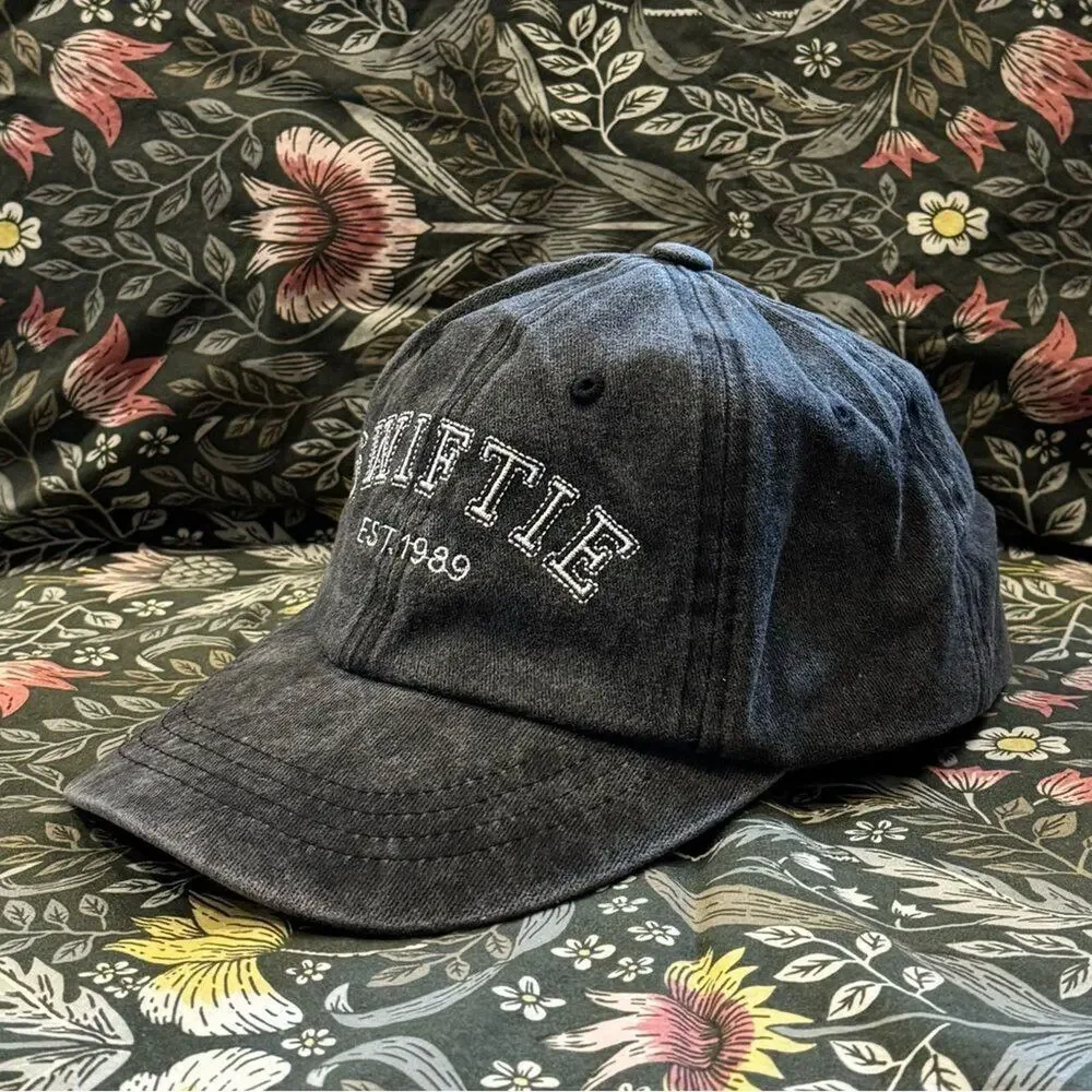 Swiftie Est. 1989 Dad Hat Taylor Swift TTPD Black White Embroidered Baseball Cap